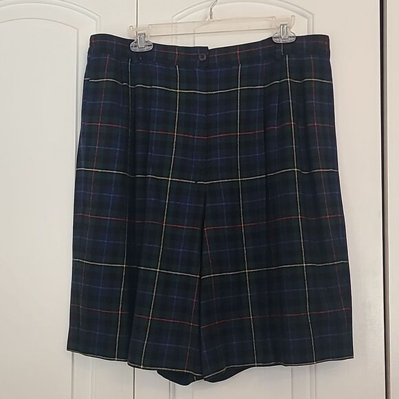 Pendlelton Blue Green Wool Smith Tartan Plaid Blazer & Shorts Set Size 16/18 - Picture 9 of 16